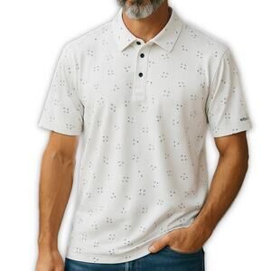 FootJoy White Bird Print Golf Polo Shirt Mens 2XL Short Sleeve